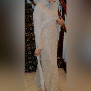 Glamorous Long Sleeve Beaded Dress